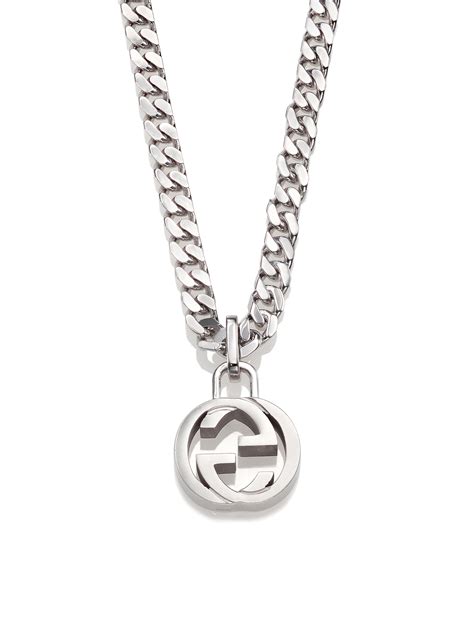 gucci silver necklace men.